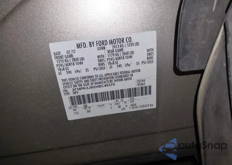 2017 Ford Edge Sel from USA, damaged, VIN 2FMPK3J9XHBC45370